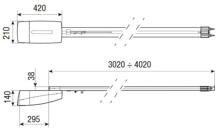 Габаритный размер привода VER10DMS (801MV-0010)